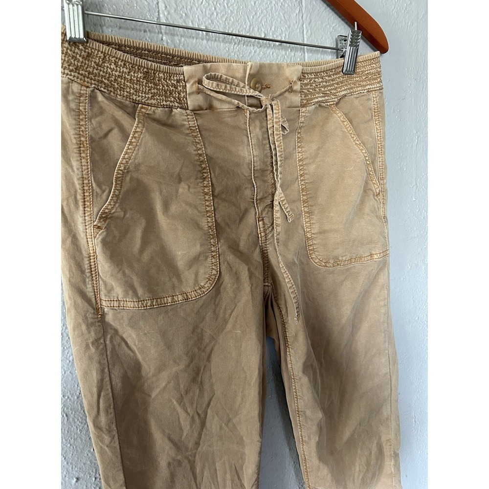 American Eagle Jogger Pants Women's 8 Tan Stretch Elastic Waist Drawstring - Picture 2 of 6